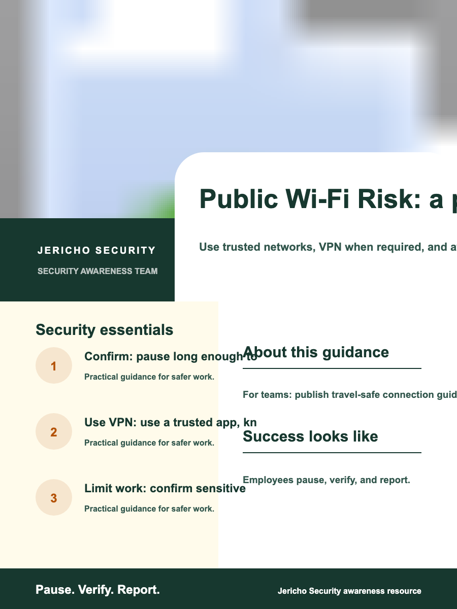 Public Wi-Fi Risk: practical team habit guide. preview